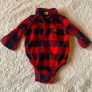 Baby boy flannel onesie